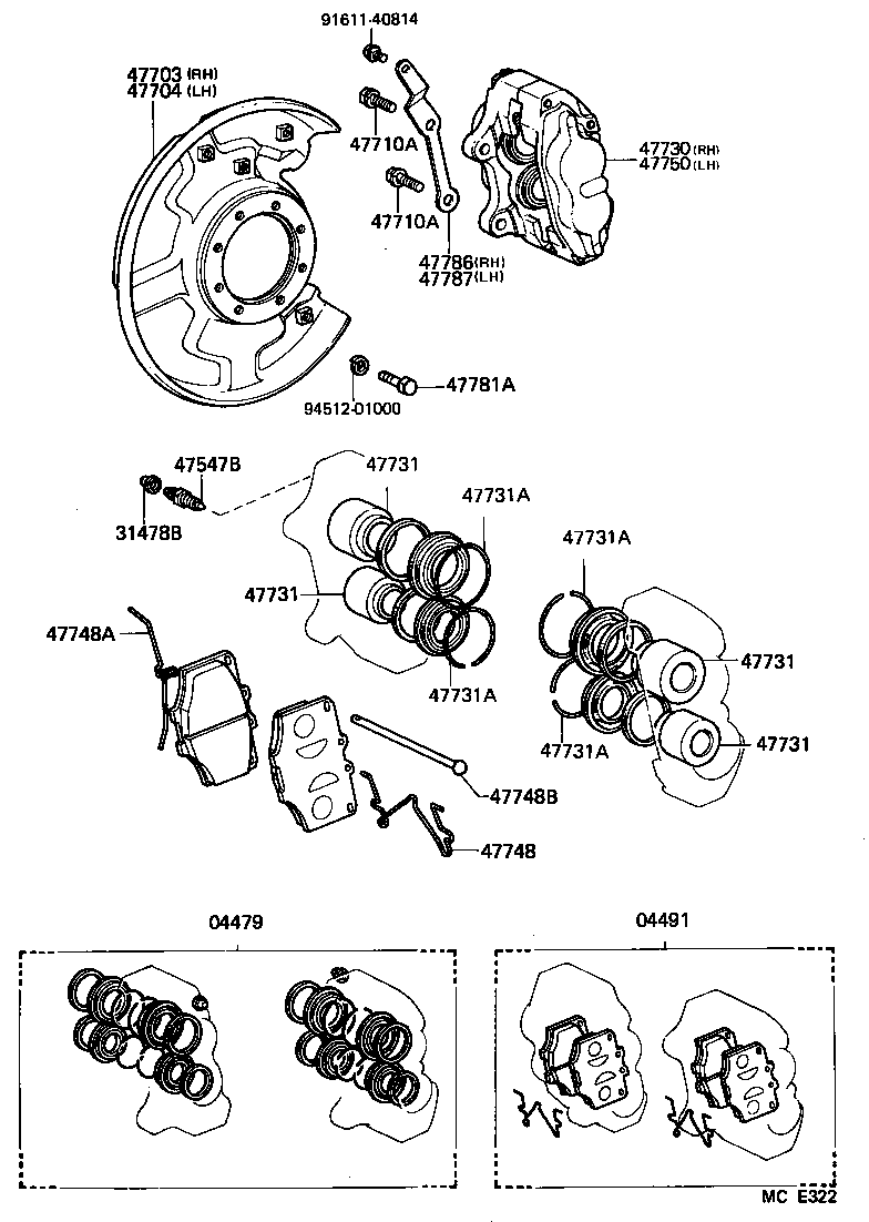 04491-60030 PAD KIT, DISC BRAKE, FRONT product image