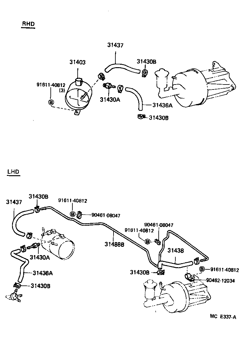 31437-60011 HOSE, NO.2(FOR CLUTCH BOOSTER VACUUM) product image