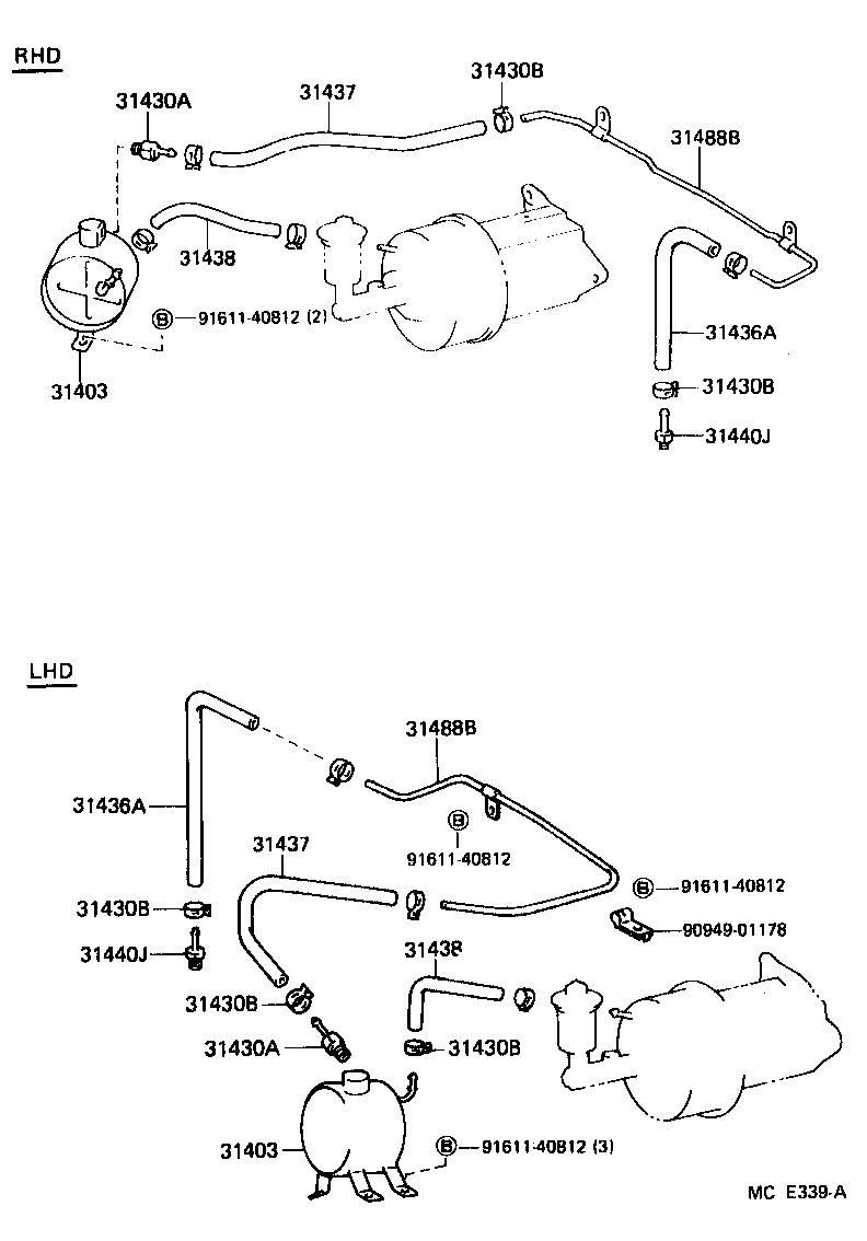 31437-60011 HOSE, NO.2(FOR CLUTCH BOOSTER VACUUM) product image