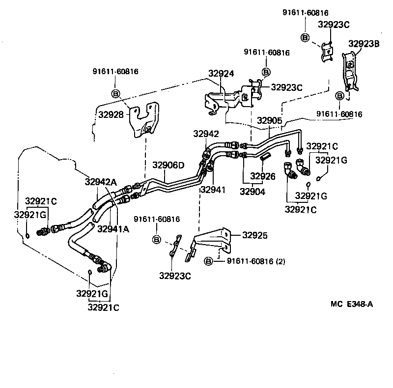 Toyota 32928-60011 CLAMP, FLEXIBLE HOSE, NO.1