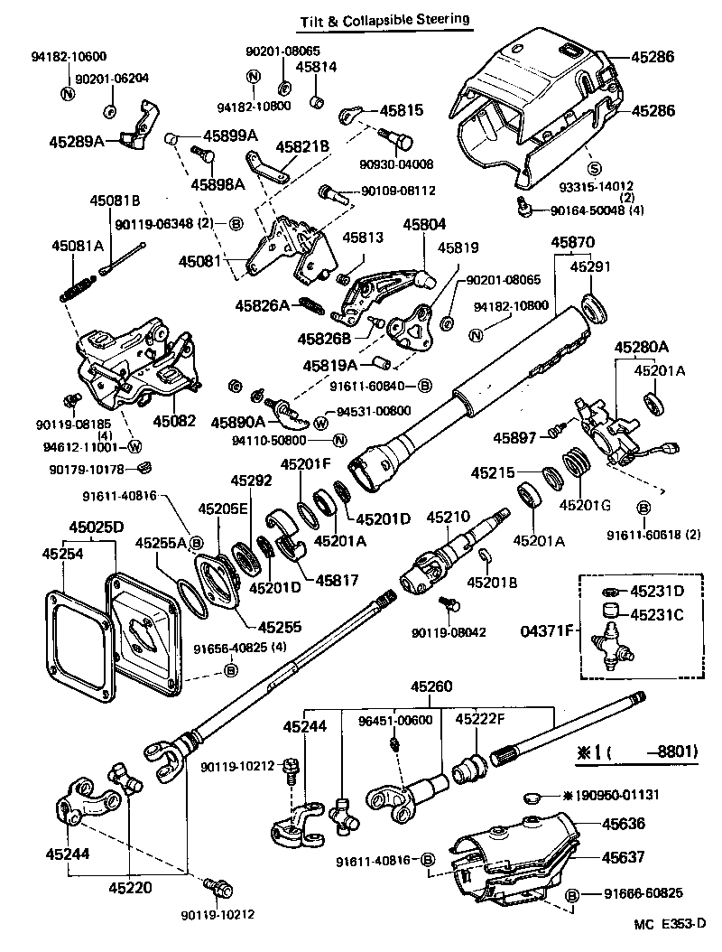45280-60260 BRACKET ASSY, STEERING COLUMN, UPPER product image