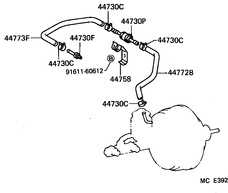 04443-60350 BOOSTER KIT, BRAKE product image
