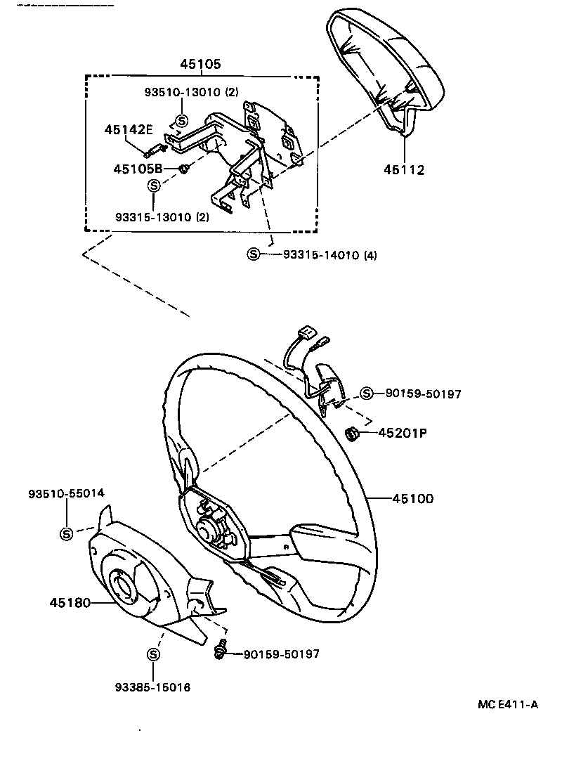 45112-20340-04 PAD, STEERING WHEEL product image