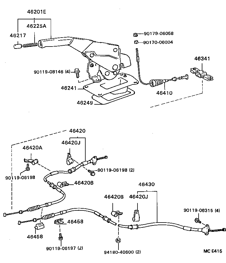 46201-20131-16 LEVER SUB-ASSY, PARKING BRAKE product image