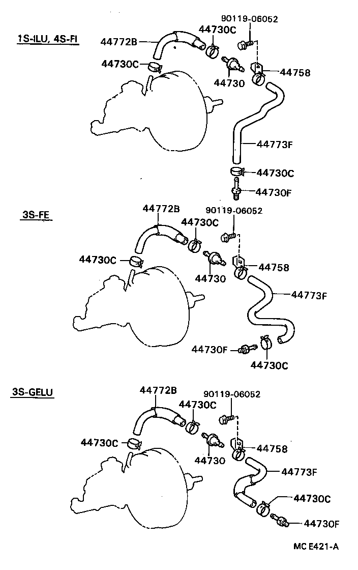 44773-20610 HOSE, UNION TO CHECK VALVE product image