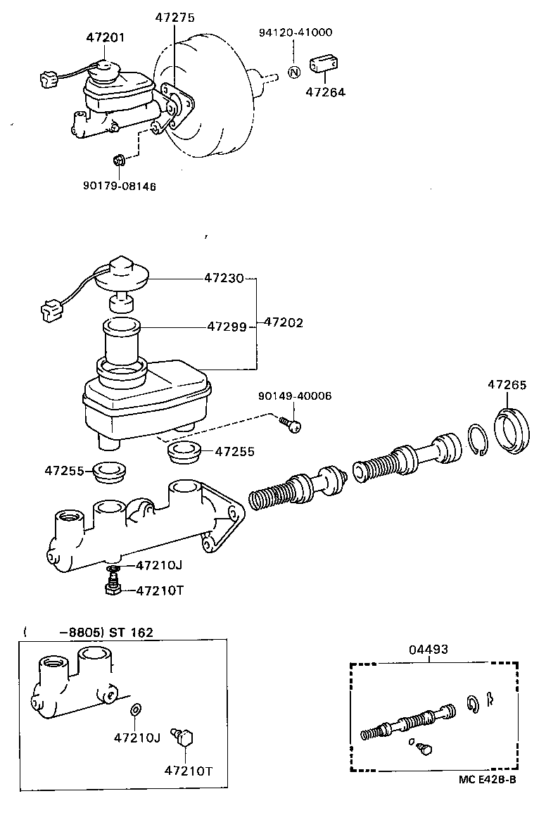 Toyota 04493-20160 CYLINDER KIT, BRAKE MASTER