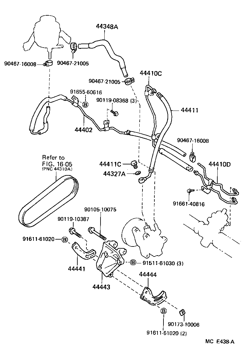 Toyota 44411-20220 HOSE, PRESSURE FEED