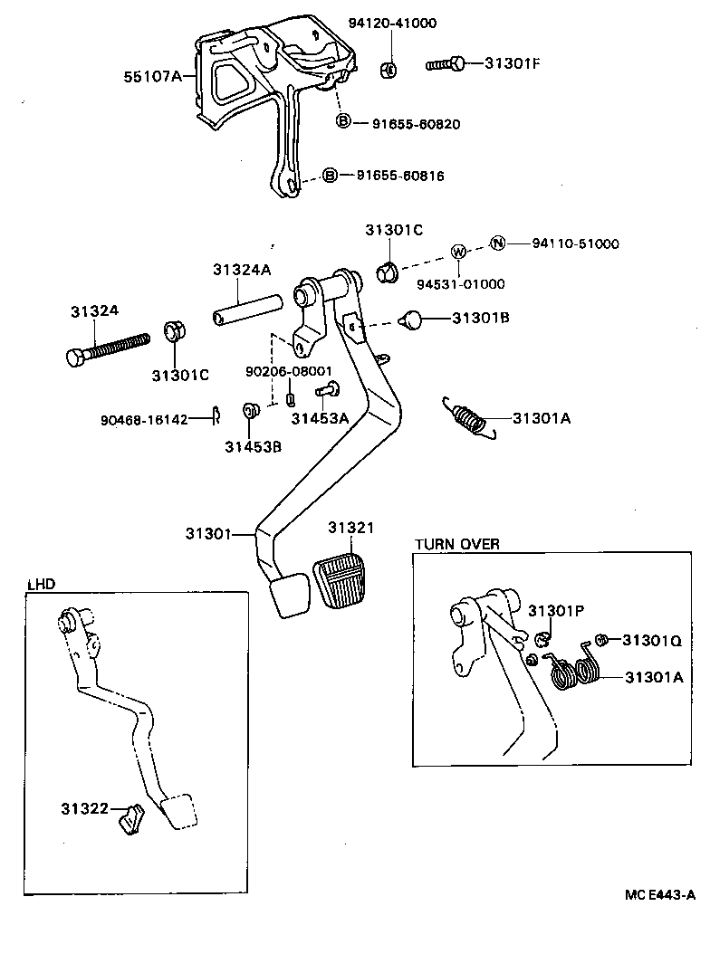 31301-20240 PEDAL SUB-ASSY, CLUTCH product image