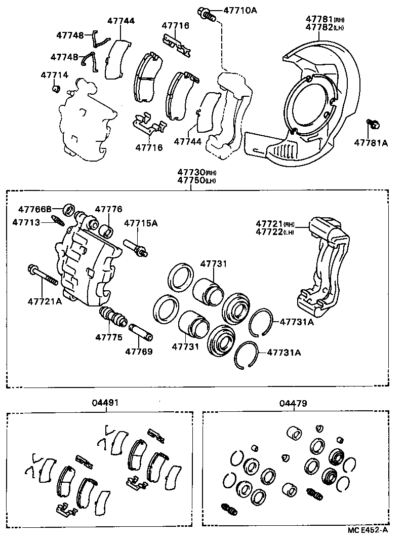 04491-32240 PAD KIT, DISC BRAKE, FRONT product image