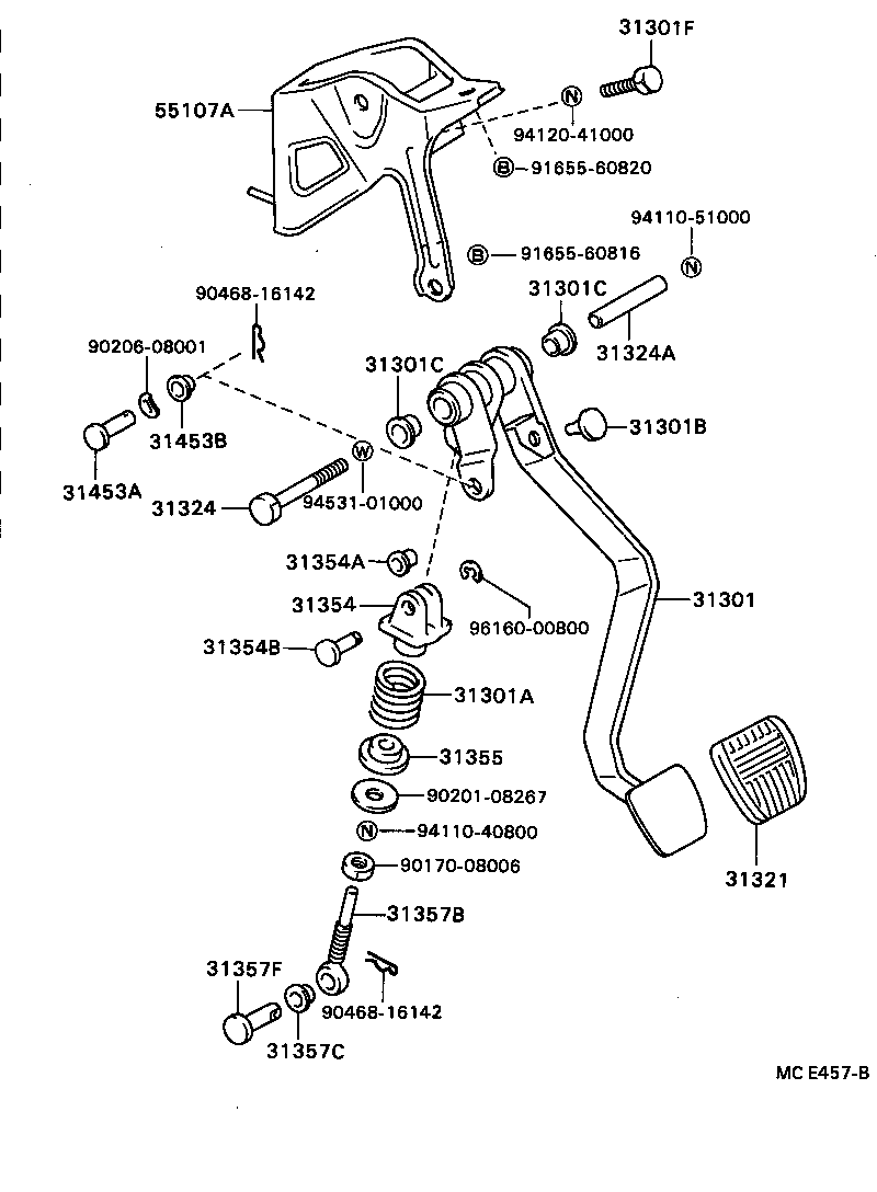 31301-20240 PEDAL SUB-ASSY, CLUTCH product image