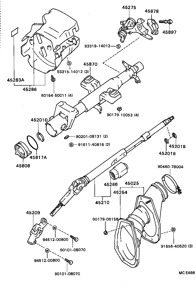 45205-20201 TUBE SUB-ASSY, STEERING COLUMN product image