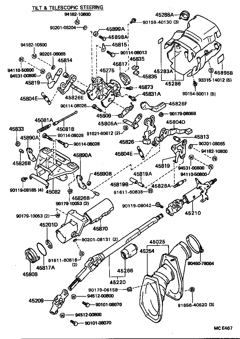 45205-20201 TUBE SUB-ASSY, STEERING COLUMN product image