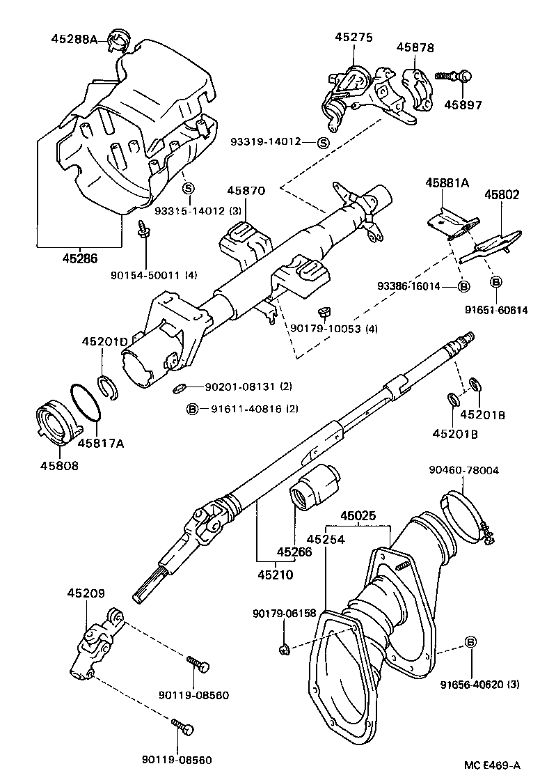 Toyota 45280-20352 BRACKET, STEERING COLUMN, UPPER
