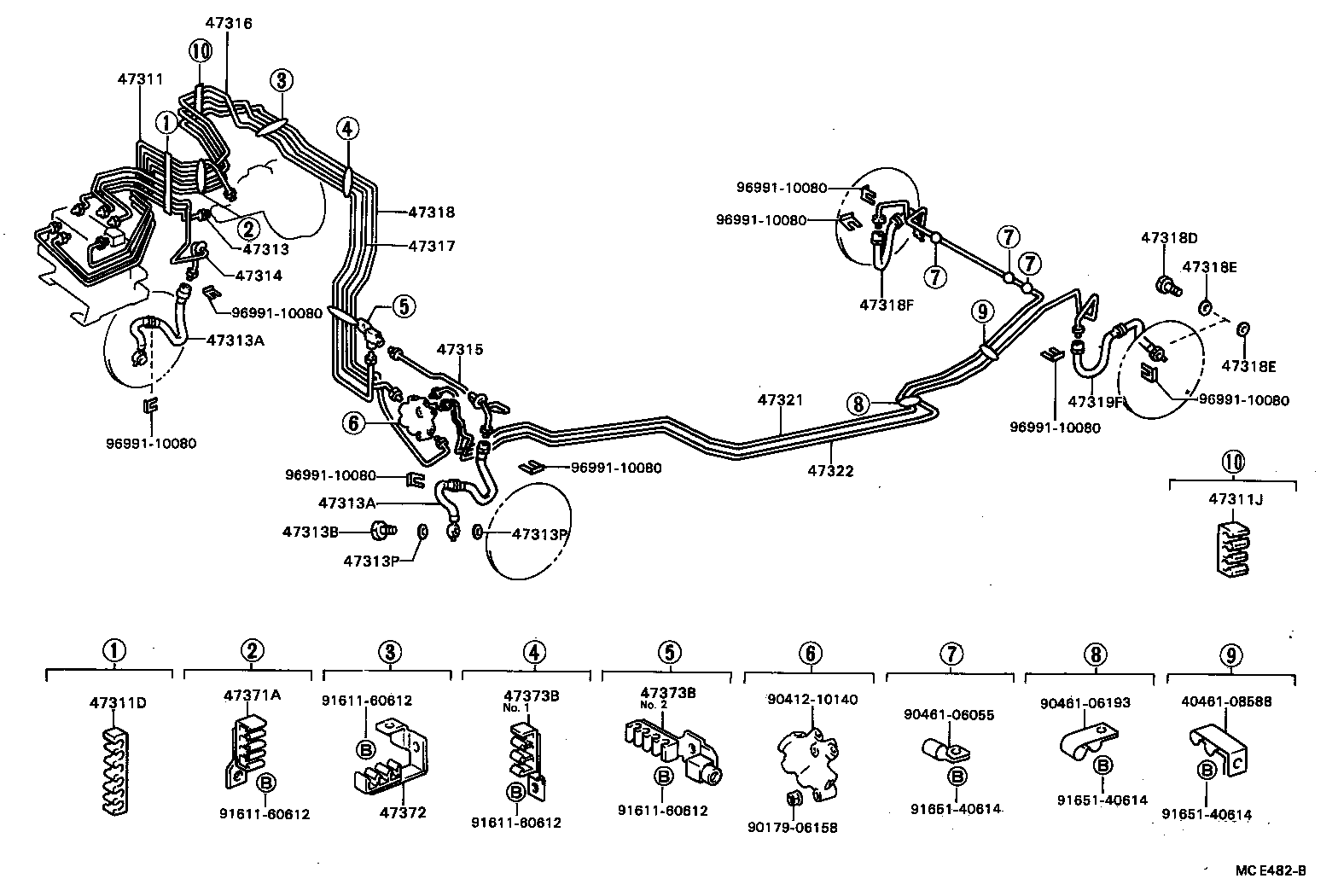 47315-20360 TUBE, FRONT BRAKE, NO.5 product image