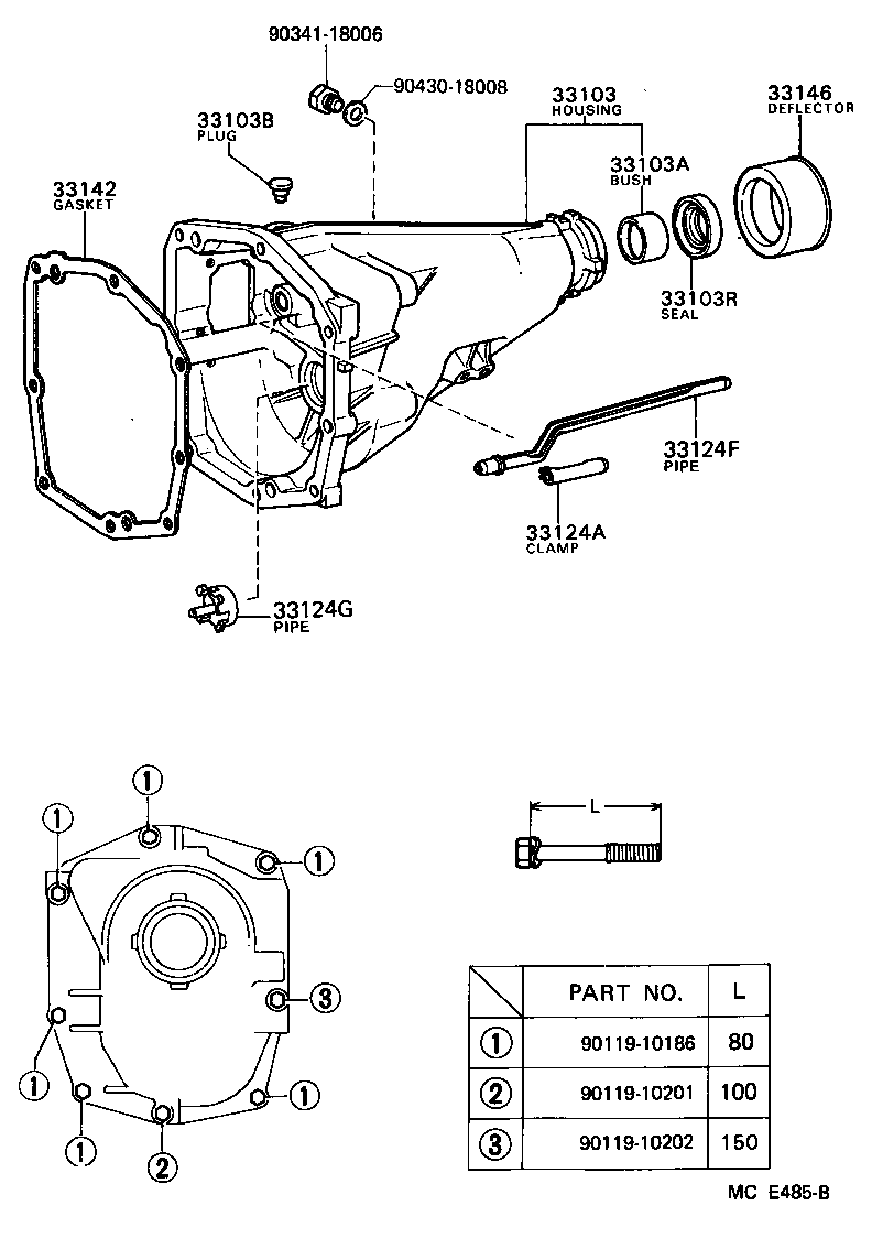 33103-30172 HOUSING SUB-ASSY, EXTENSION(MTM) product image