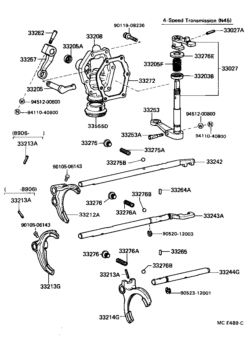 33242-30041 SHAFT, GEAR SHIFT FORK, NO.1 product image