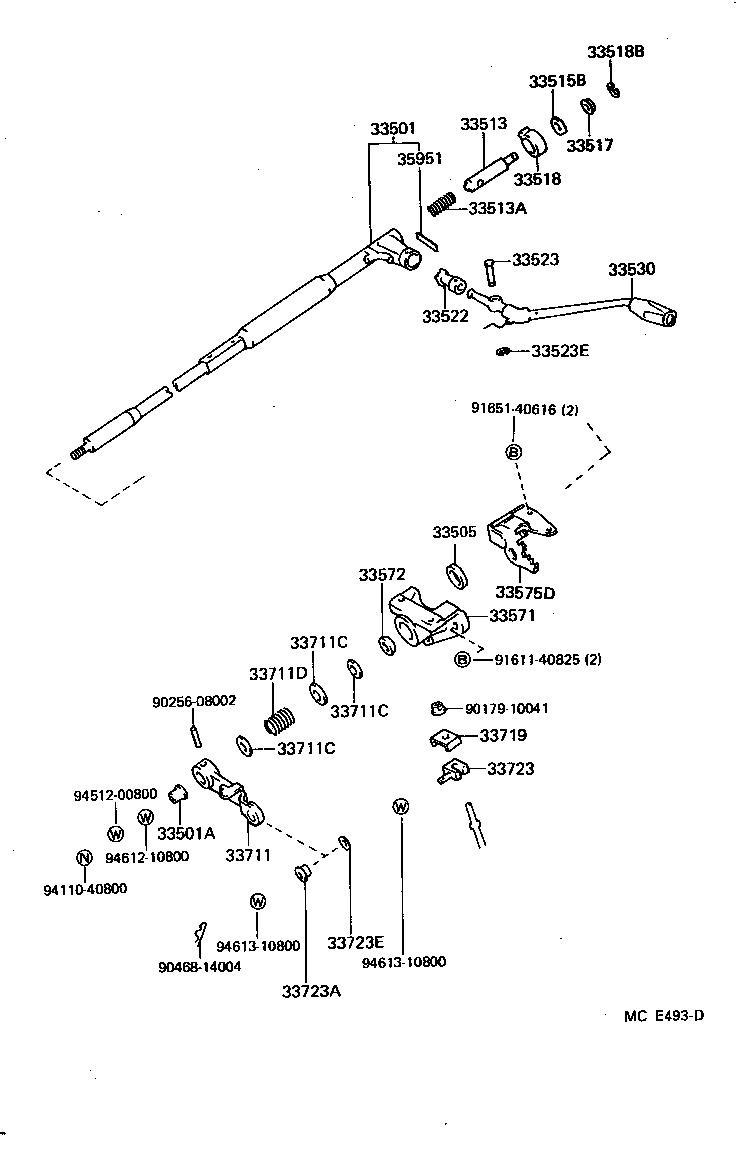 33501-30530 SHAFT SUB-ASSY, CONTROL (FOR COLUMN SHIFT) product image