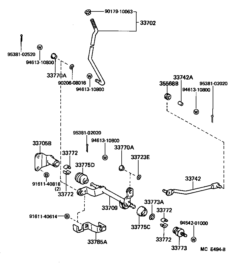 33513-30110 SHAFT, CONTROL SHAFT BRACKET, UPPER product image