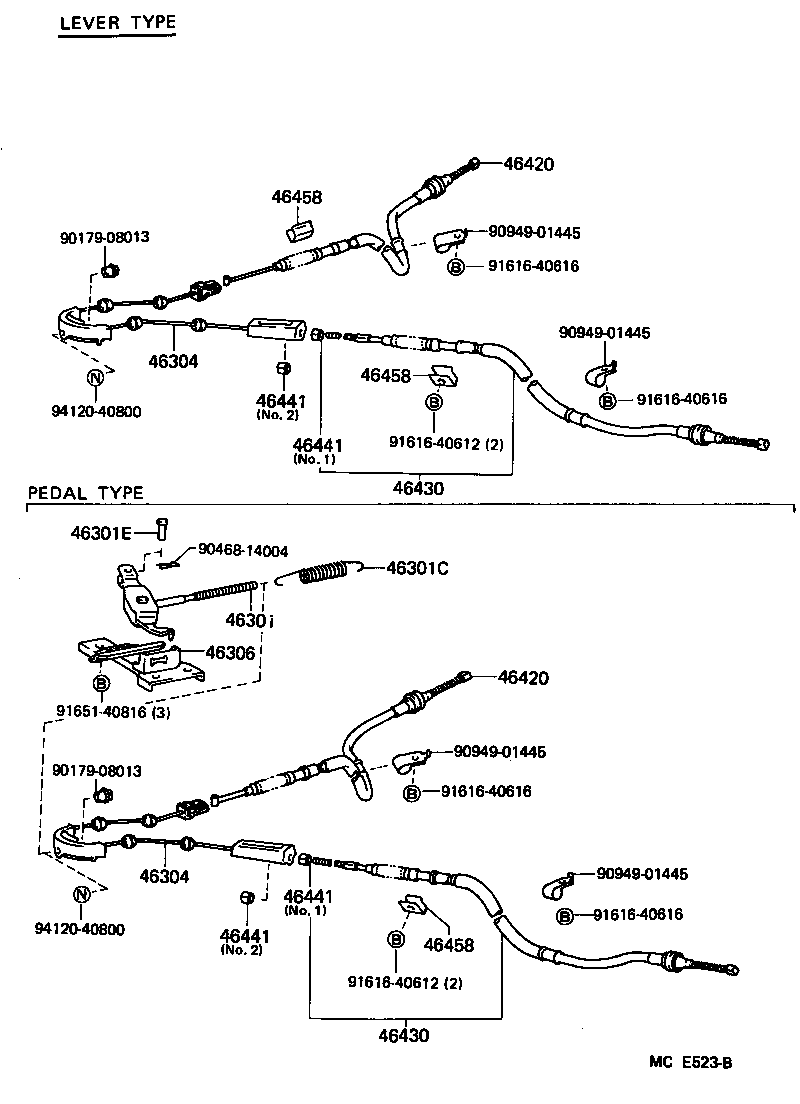 46420-30360 CABLE ASSY, PARKING BRAKE, NO.2 product image