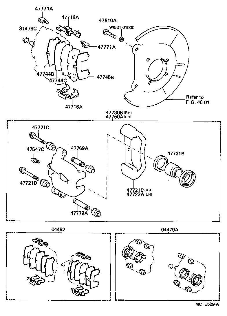 47730-30170 CYLINDER ASSY, REAR DISC BRAKE, RH product image