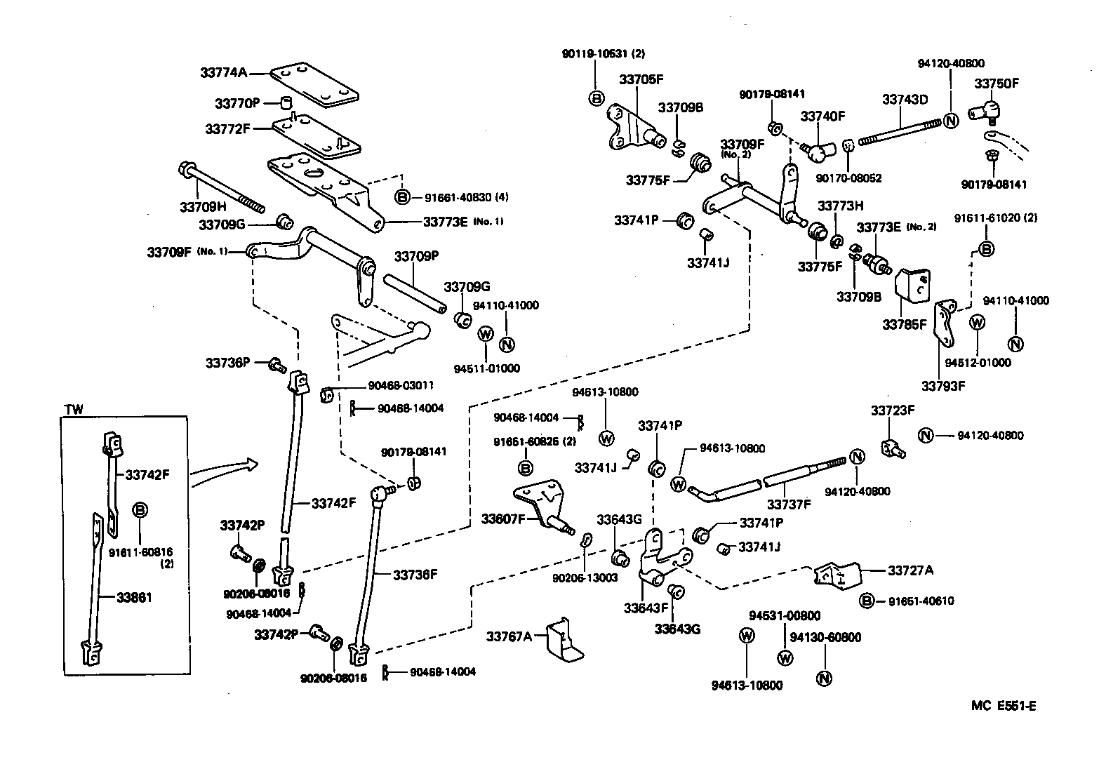 33709-25131 SHAFT SUB-ASSY, CROSS, NO.1 (FOR FLOOR SHIFT) product image