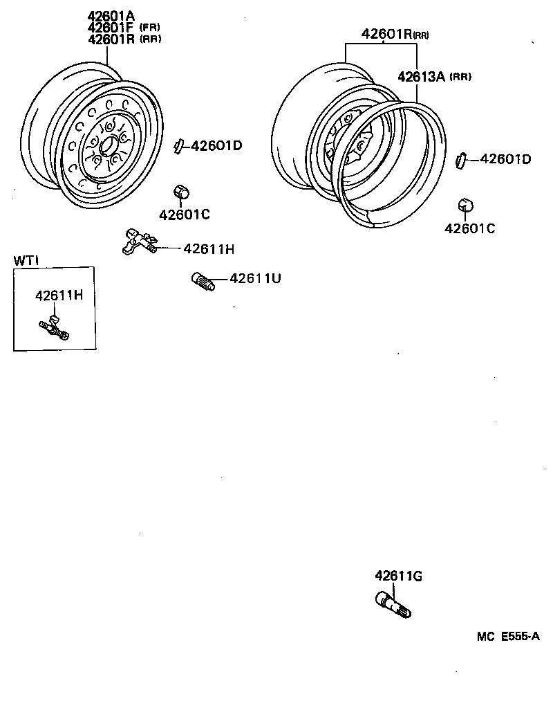 42601-25260 WHEEL, DISC (FOR SPARE) product image