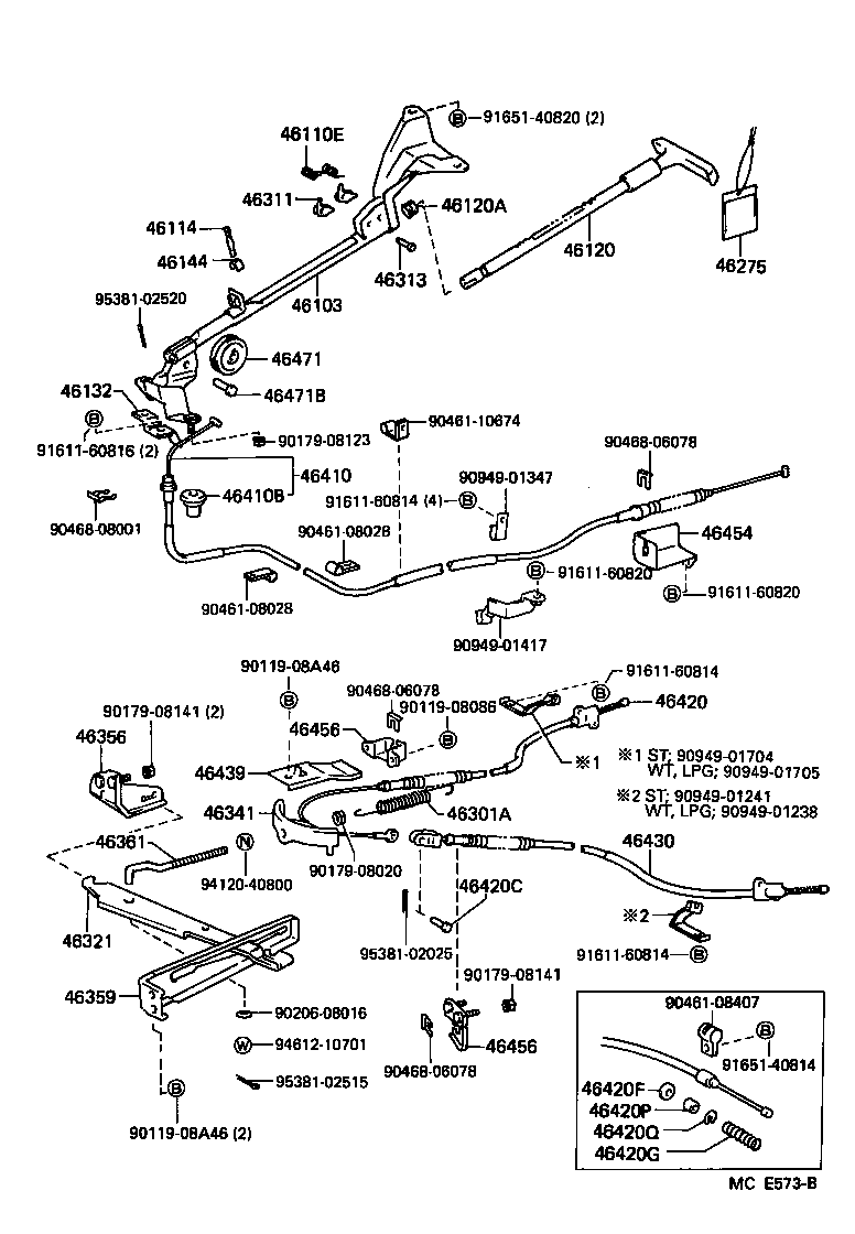 46420-25201 CABLE ASSY, PARKING BRAKE, NO.2 product image