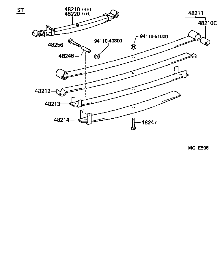 48212-25640 LEAF, REAR SPRING, NO.2 product image
