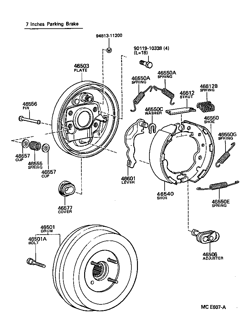46530-25010 SHOE ASSY, PARKING BRAKE, RH OR CENTER NO.1 product image