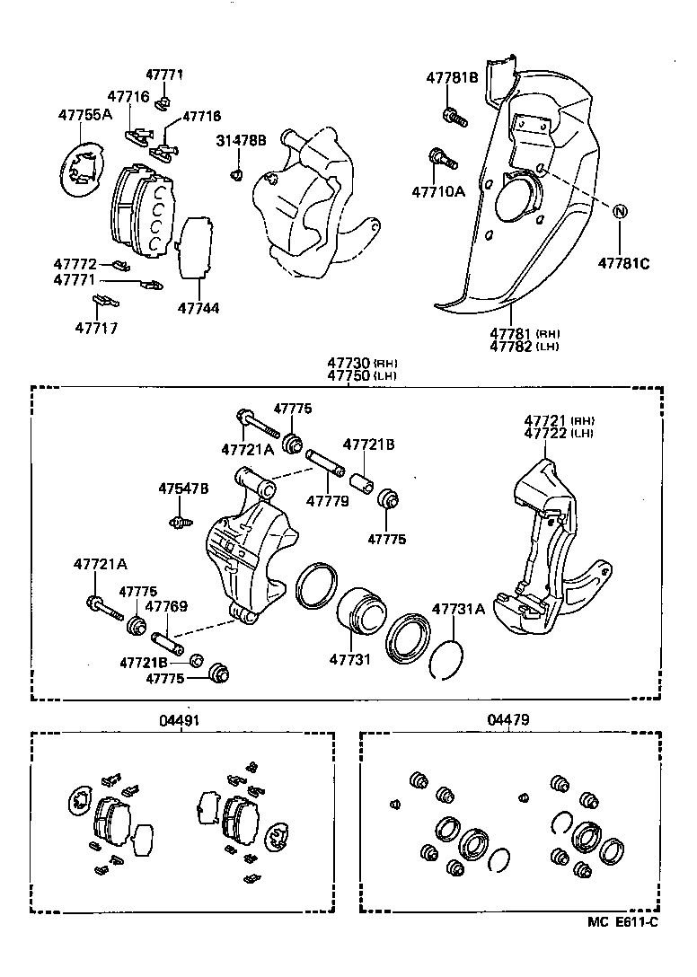 04491-25030 PAD KIT, DISC BRAKE, FRONT product image