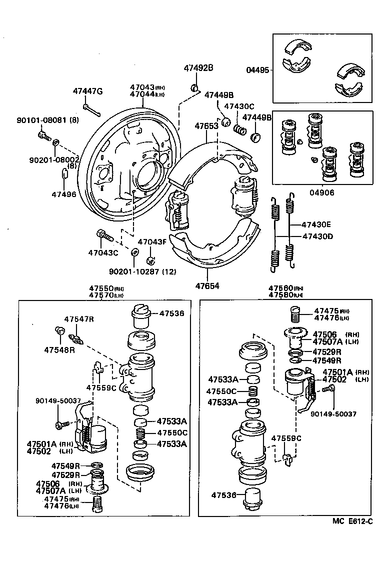 04495-25050 SHOE KIT, REAR BRAKE product image