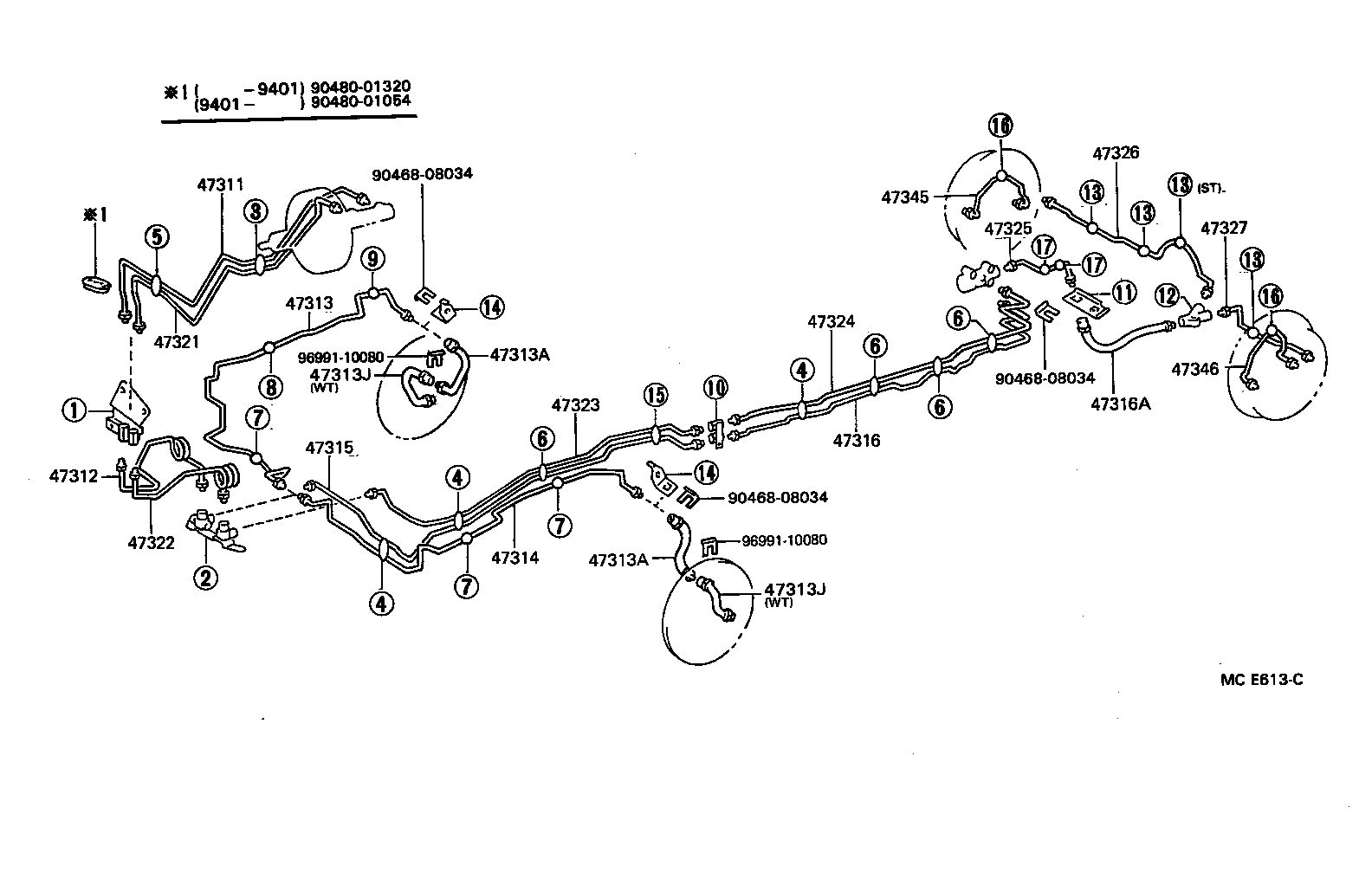 47311-25191 TUBE, FRONT BRAKE, NO.1 product image