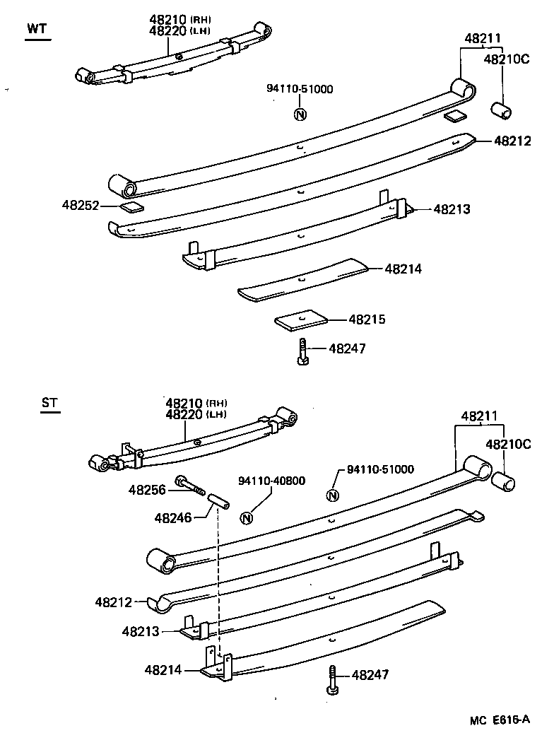 48256-25340 BOLT, HEXAGON(FOR REAR SPRING CLIP SET) product image