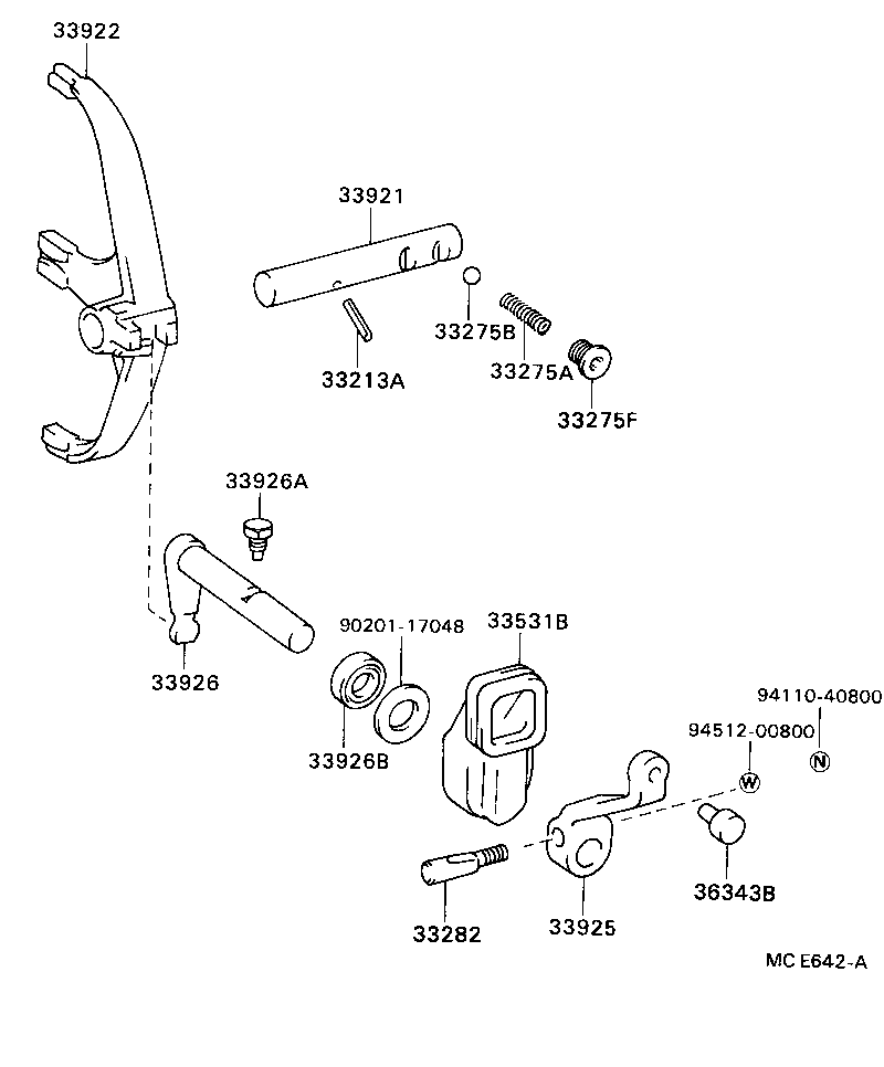 33242-36031 SHAFT, GEAR SHIFT FORK, NO.1 product image