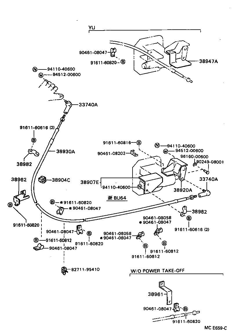 38930-36090 CABLE ASSY, PUSH PULL product image