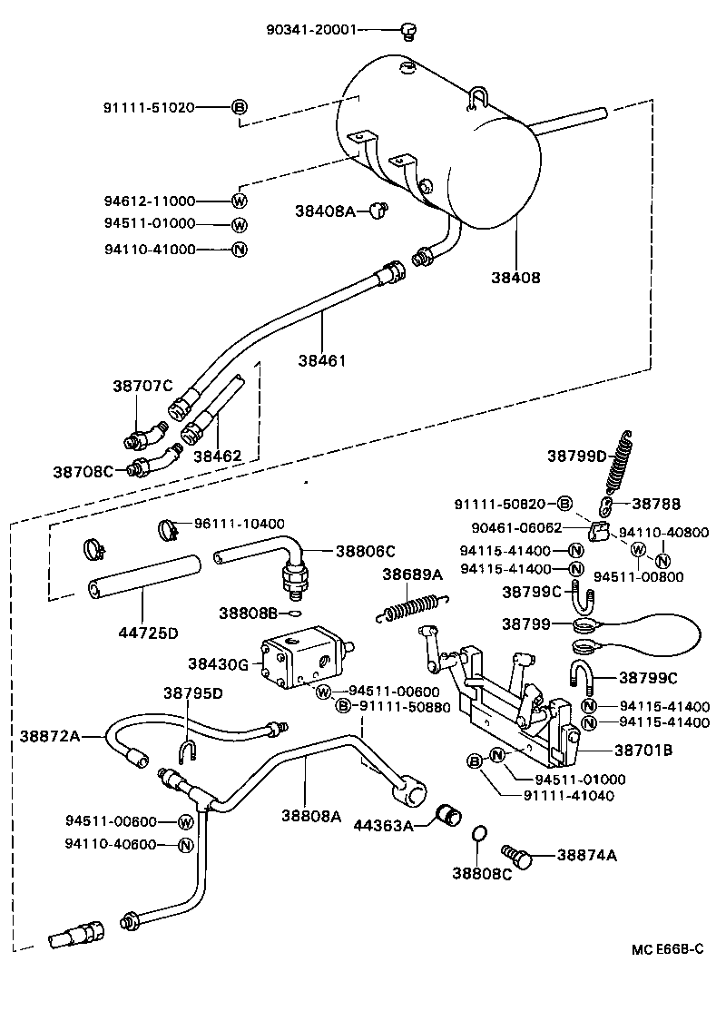 38408-93301 TANK SUB-ASSY, POWER product image