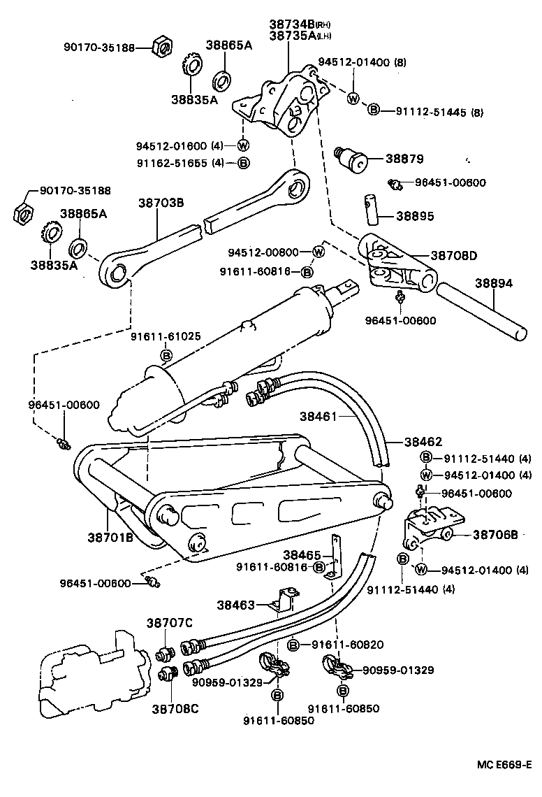 38462-93200 HOSE, POWER OIL PUMP DELIVERY product image