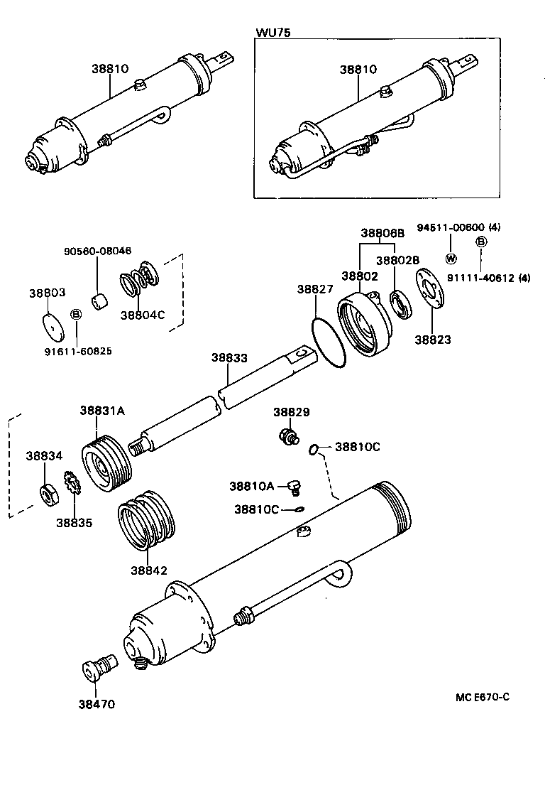 38810-93105 CYLINDER ASSY, HOIST product image