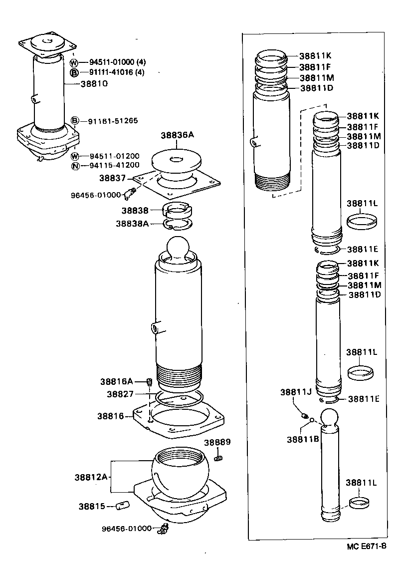 38810-93105 CYLINDER ASSY, HOIST product image