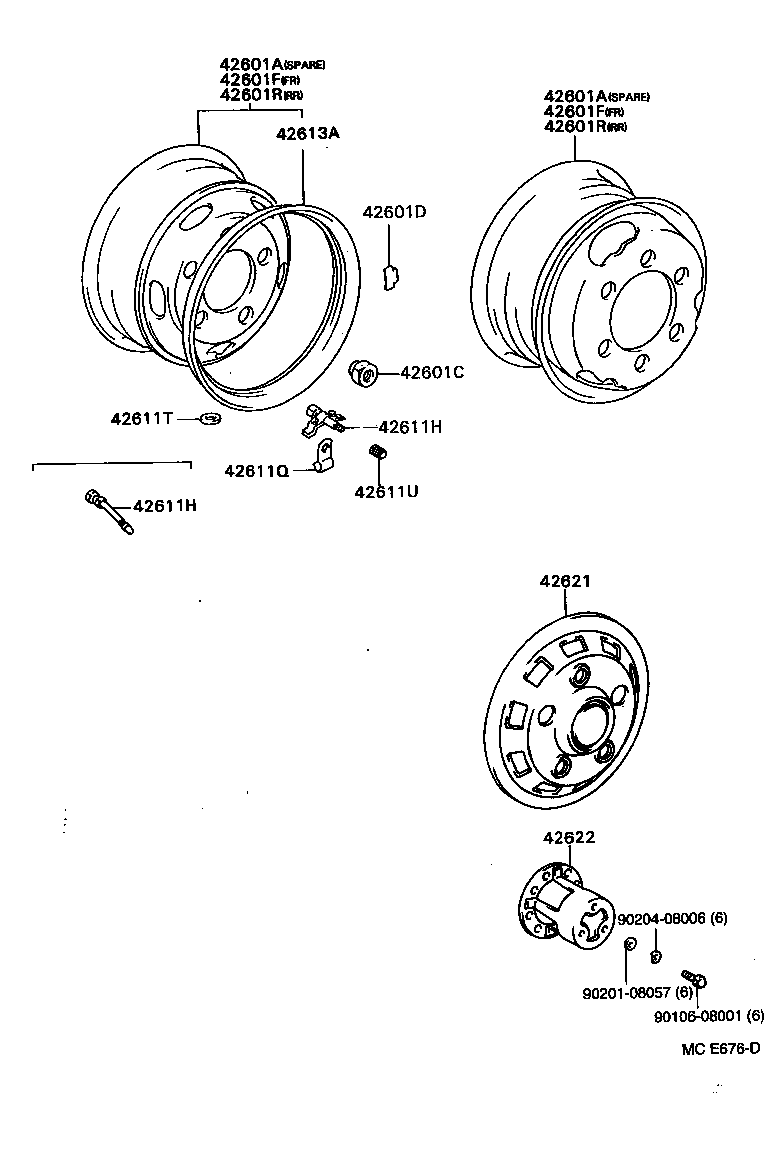 42601-36530 WHEEL, DISC (FOR SPARE) product image