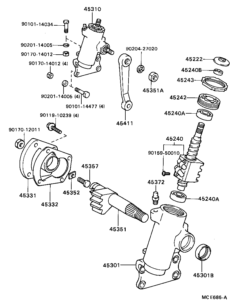 04455-36070 GASKET KIT, POWER STEERING CROSS SHAFT OVERHOLE product image