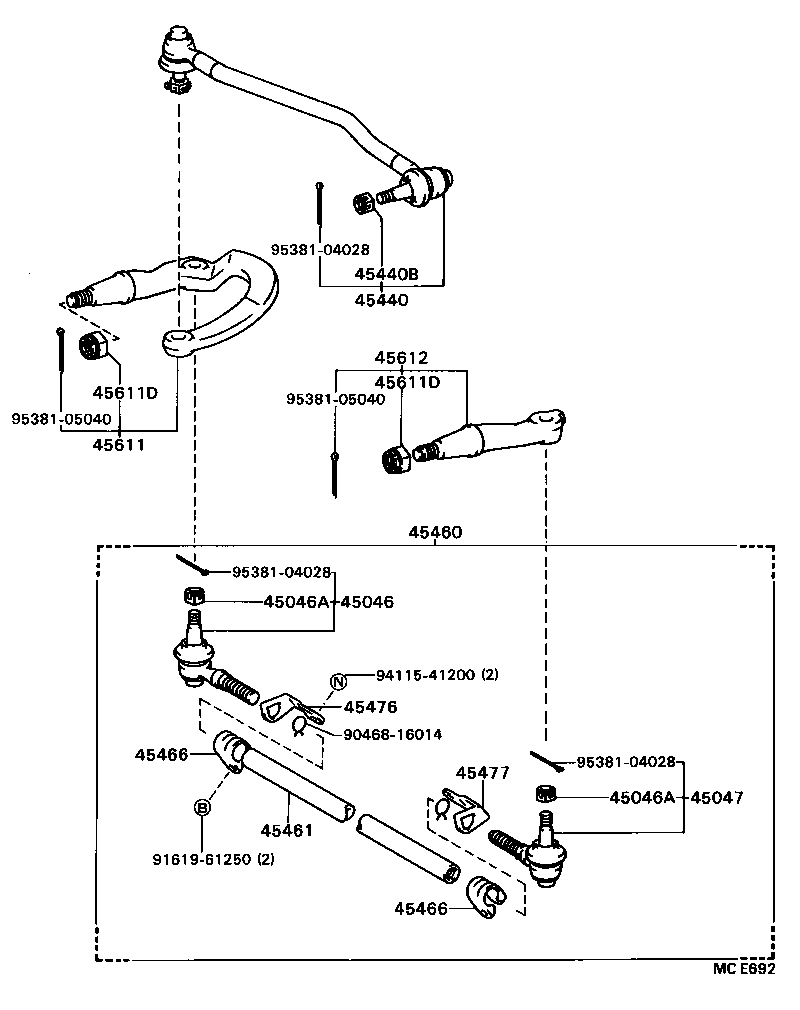 44015-36100 SHAFT SUB-ASSY, SECTOR product image