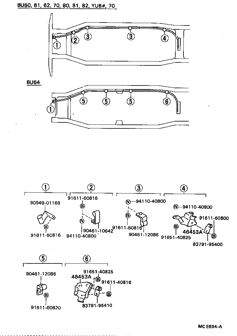 46430-36071 CABLE ASSY, PARKING BRAKE, NO.3 product image