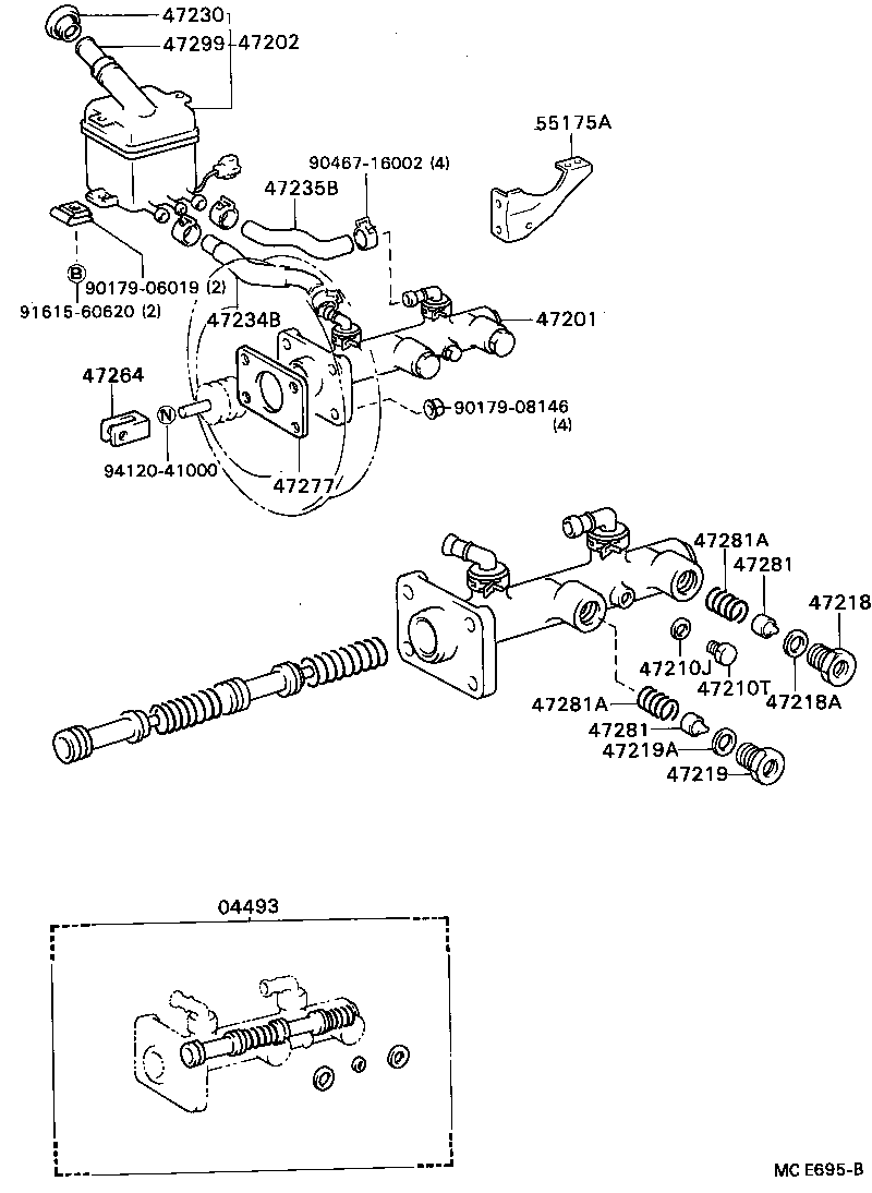 47201-36330 CYLINDER SUB-ASSY, BRAKE MASTER product image