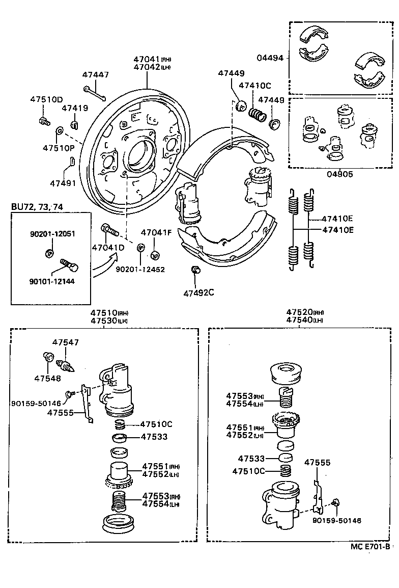 47540-36161 CYLINDER ASSY, FRONT WHEEL BRAKE, LH(FOR REAR OR LOWER) product image