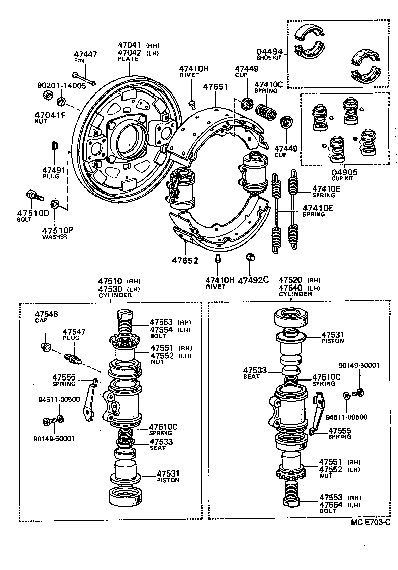 47540-36161 CYLINDER ASSY, FRONT WHEEL BRAKE, LH(FOR REAR OR LOWER) product image