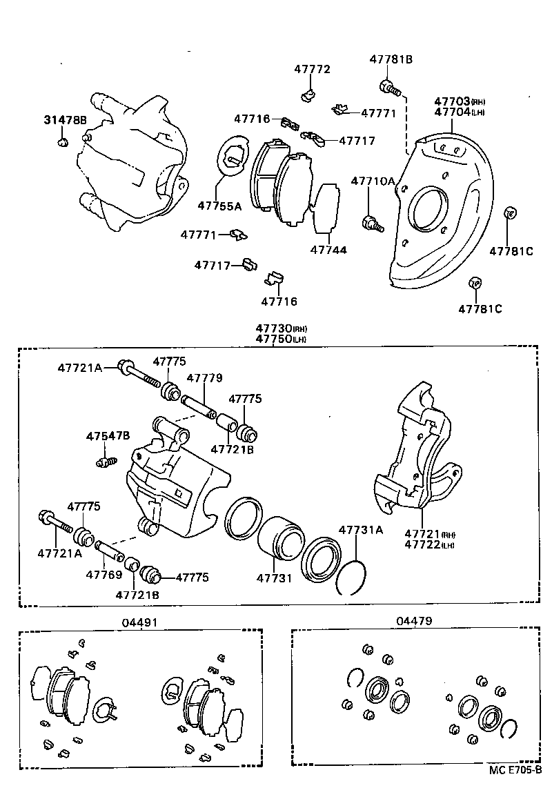 04491-36040 PAD KIT, DISC BRAKE, FRONT product image