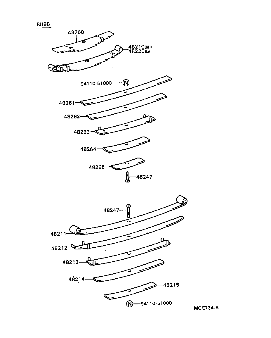 48202-3B260 LEAF, REAR SPRING, NO.3 product image
