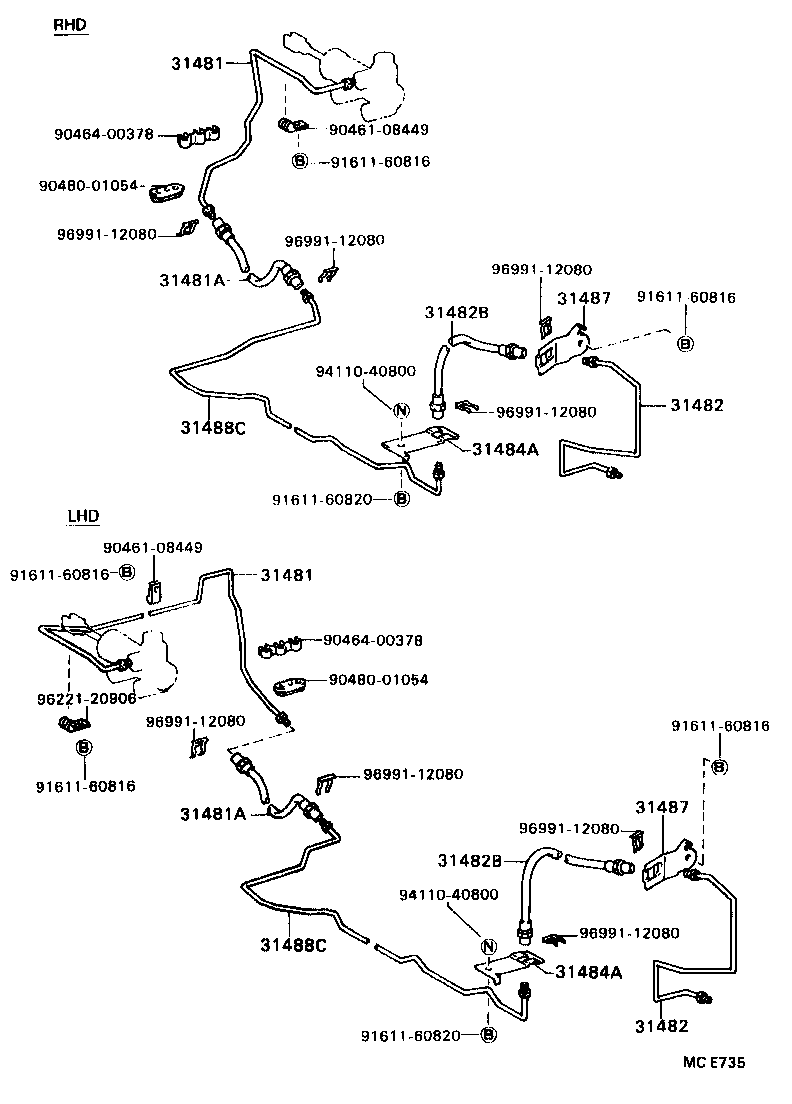 31481-36340 TUBE, CLUTCH MASTER CYLINDER TO FLEXIBLE HOSE product image