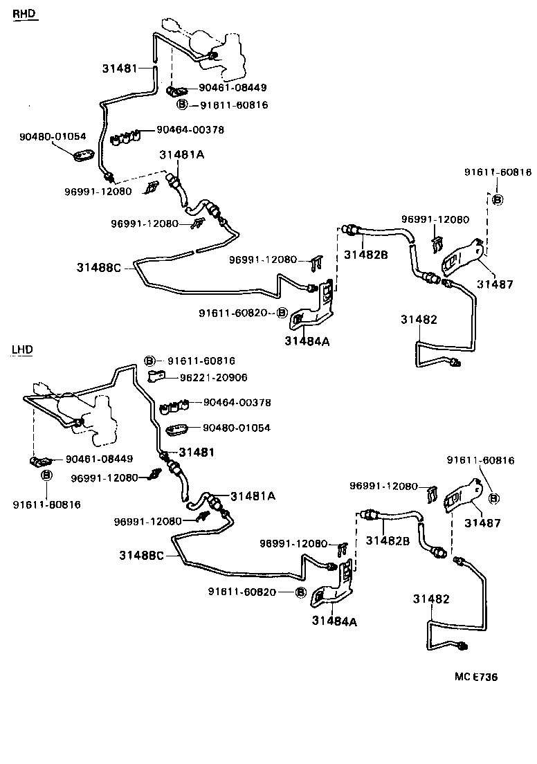 31481-36340 TUBE, CLUTCH MASTER CYLINDER TO FLEXIBLE HOSE product image